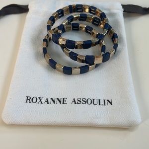 Roxanne assoulin triple strand bracelets navy & gold
